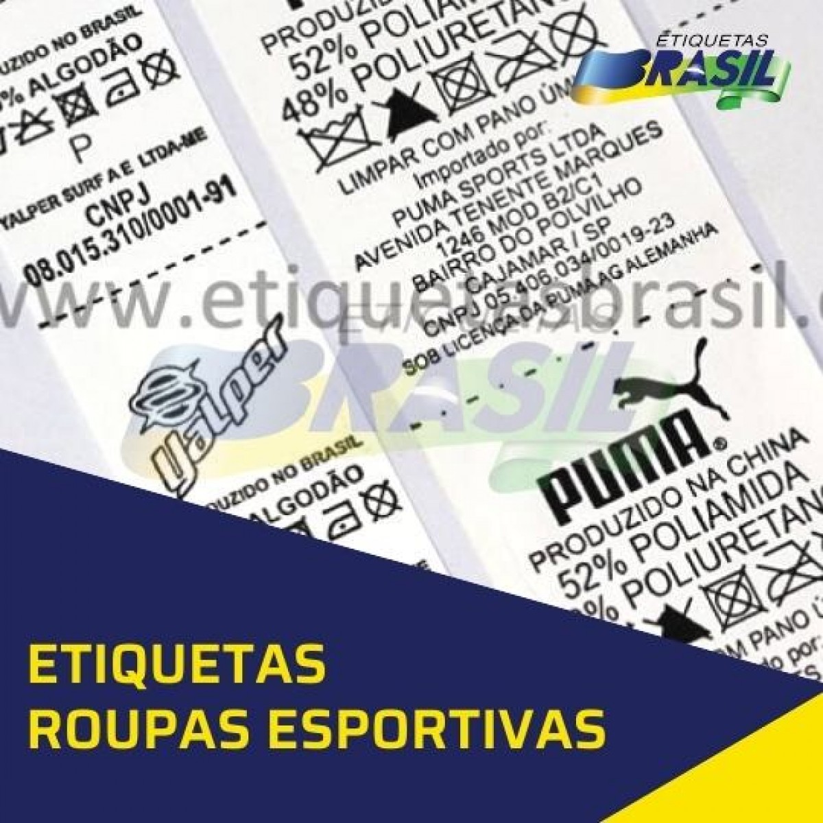 Etiquetas Roupas Esportivas e Fitness